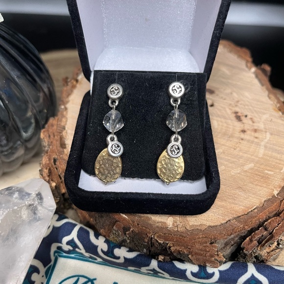 Brighton Gold and Silver Charm Drop Dangle Earrings - Picture 2 of 6